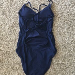 Aerie Navy blue women’s swim suit size large
